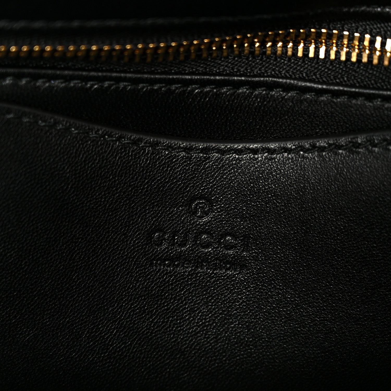 Gucci Lambskin Small GG Milano Top Handle Shoulder Bag Black