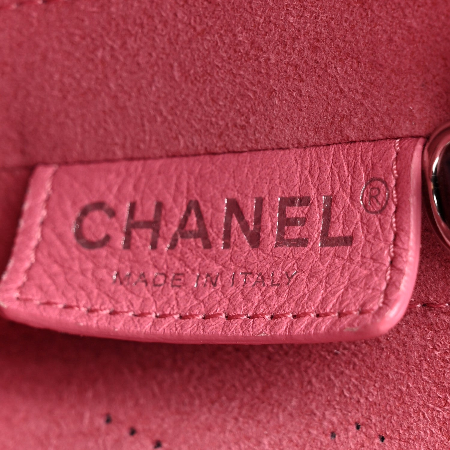 Chanel Calfskin Tweed Small Logo Eyelets Shopping Tote Navy Blue