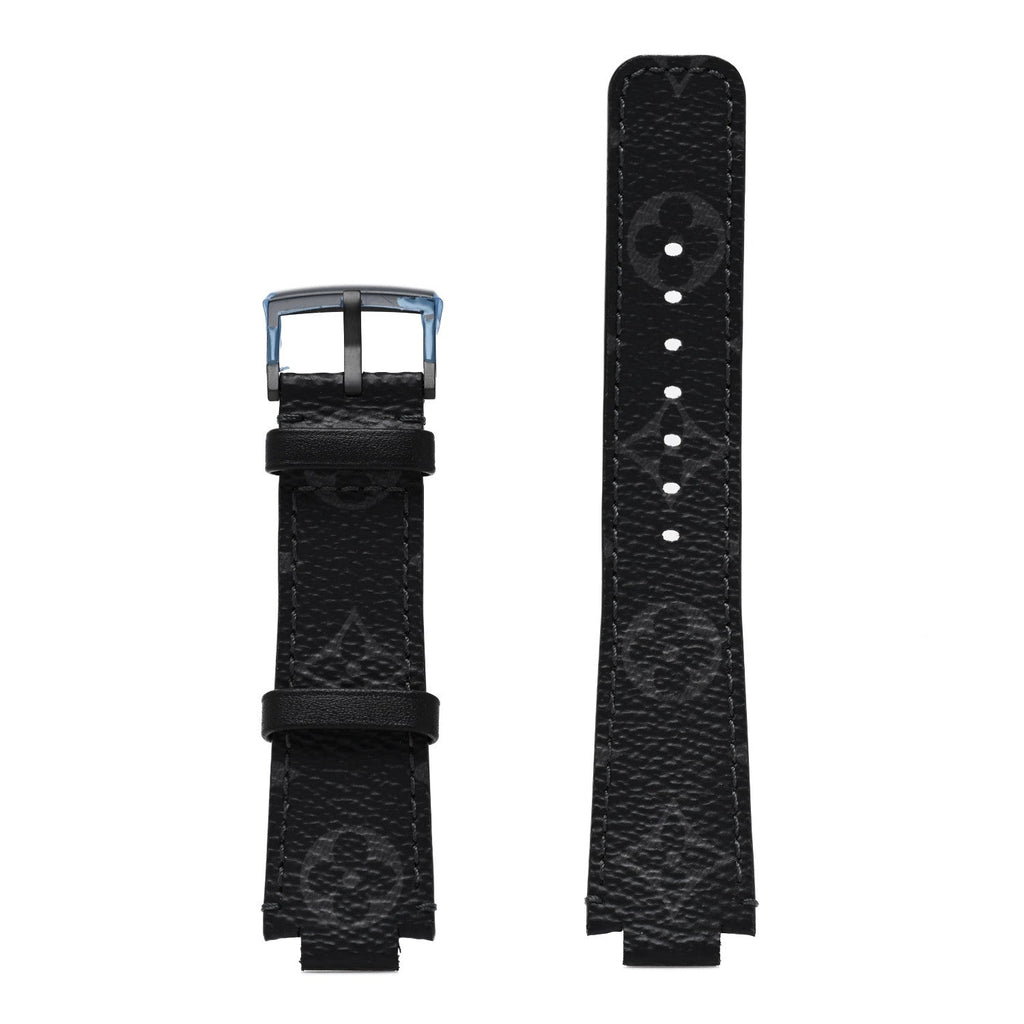 Louis Vuitton Stainless Steel Rubber 39mm Tambour Slim Rainbow Quartz Watch Black