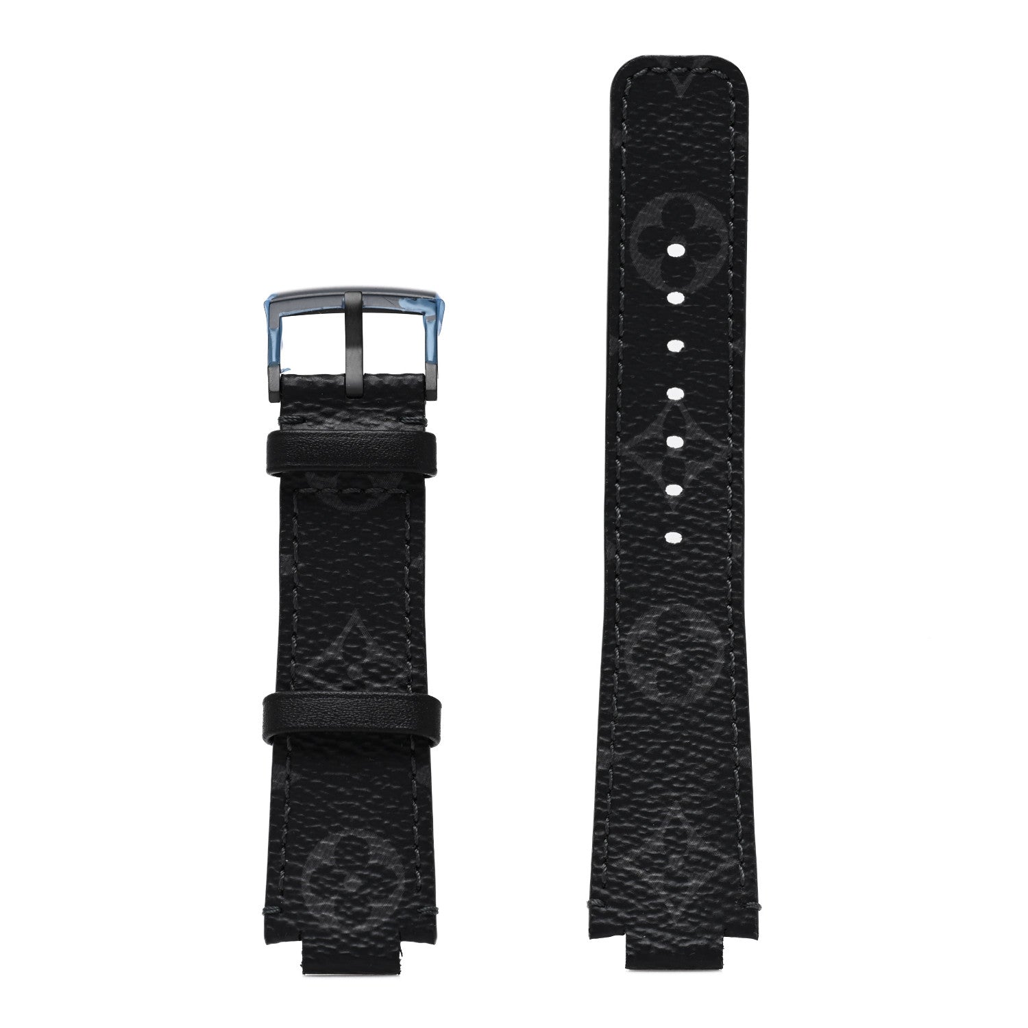 Louis Vuitton Stainless Steel Rubber 39mm Tambour Slim Rainbow Quartz Watch Black