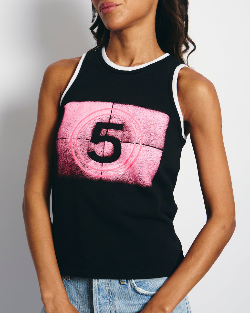 Chanel 21S Black and Pink No5 Tank Top Size FR 34 (UK 6)