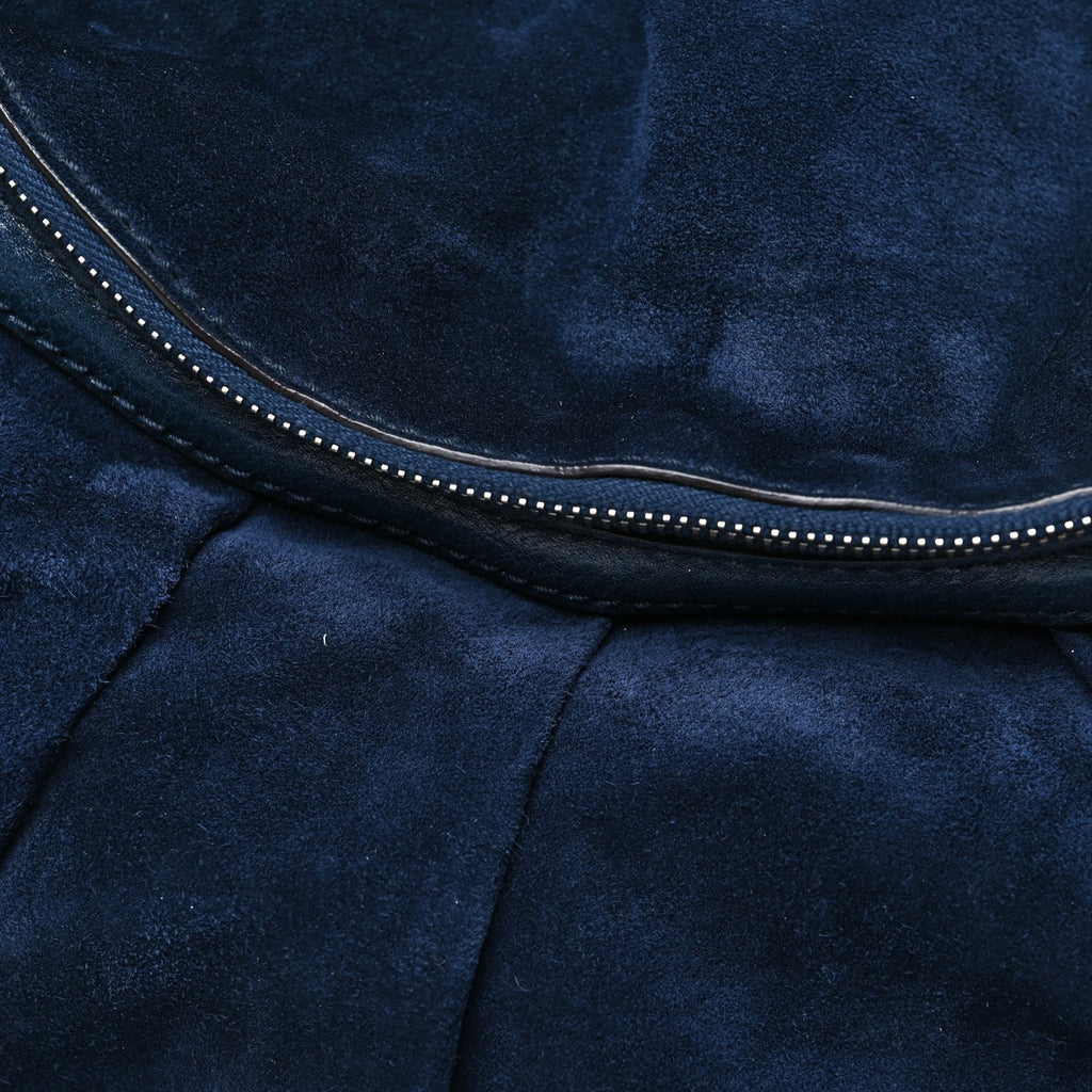 Gucci Suede Medium Icon Bit Shoulder Bag Blue