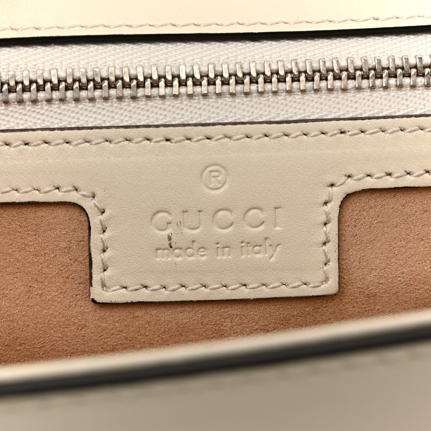 Gucci Senna Calfskin Petite GG Top Handle Shoulder Bag Mystic White