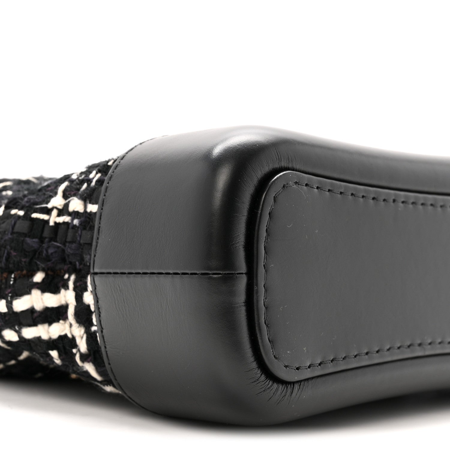 Chanel Tweed Calfskin Small Gabrielle Hobo Black White