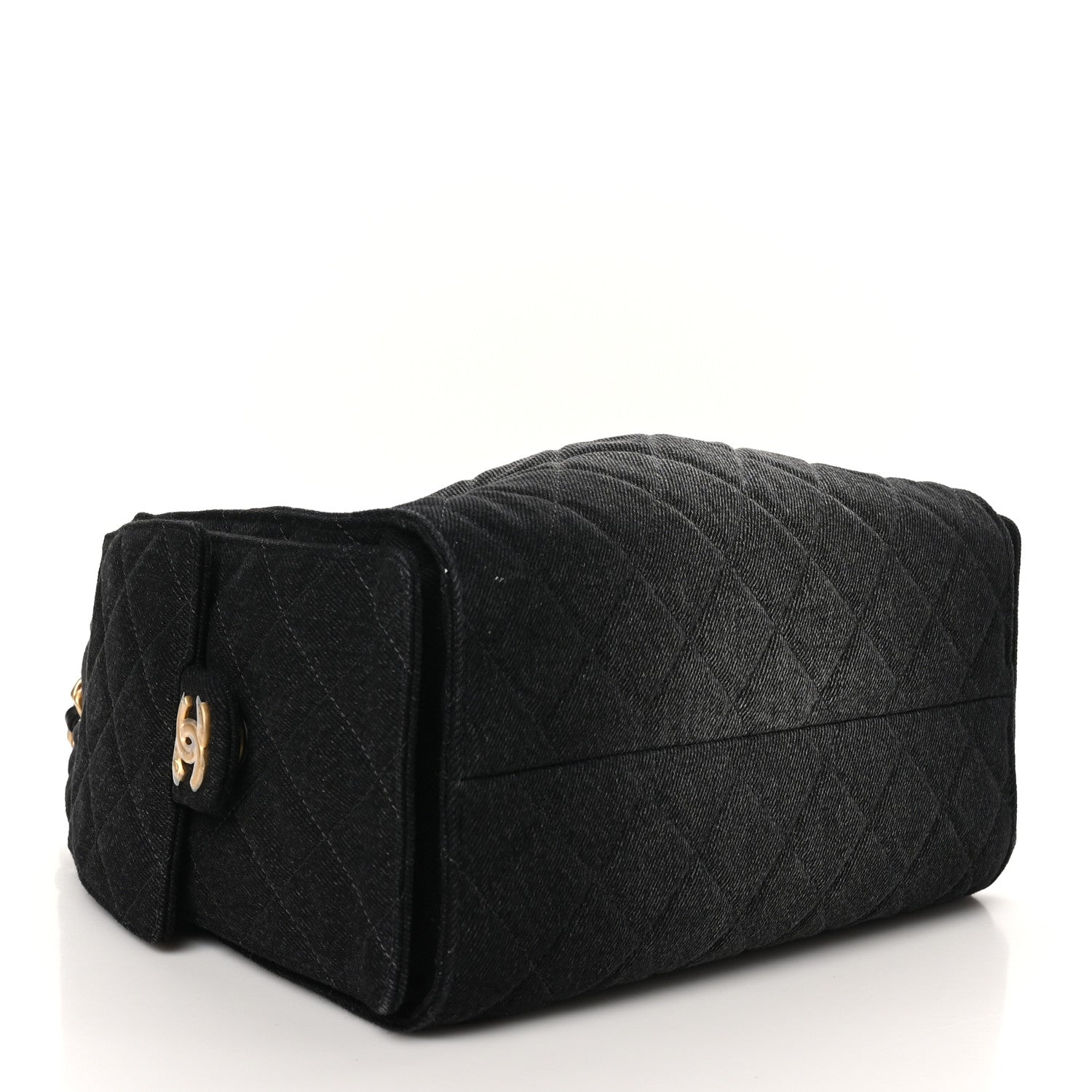 Chanel Washed Denim Quilted Small Chanel 25 Handbag Black