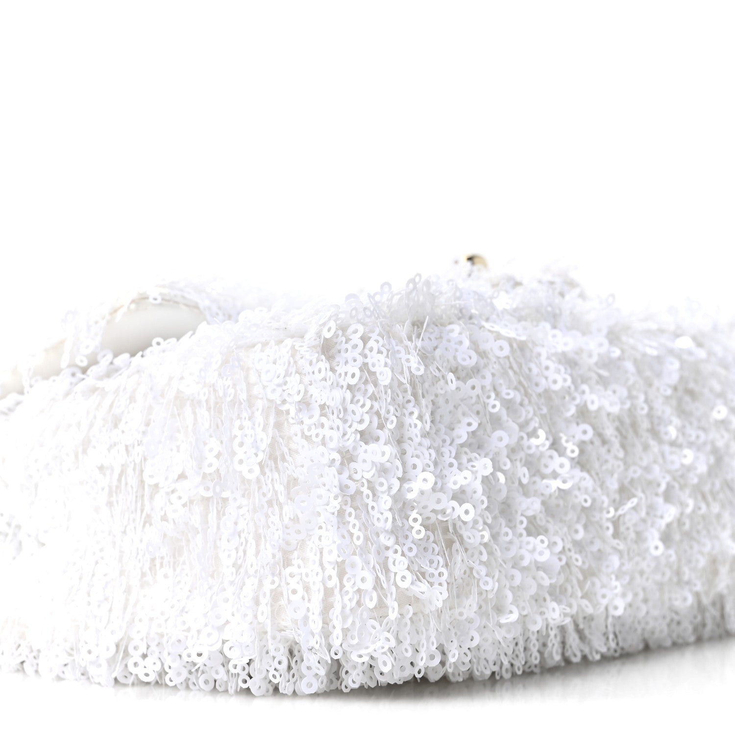 Chanel Sequin Mini Rectangular Flap White