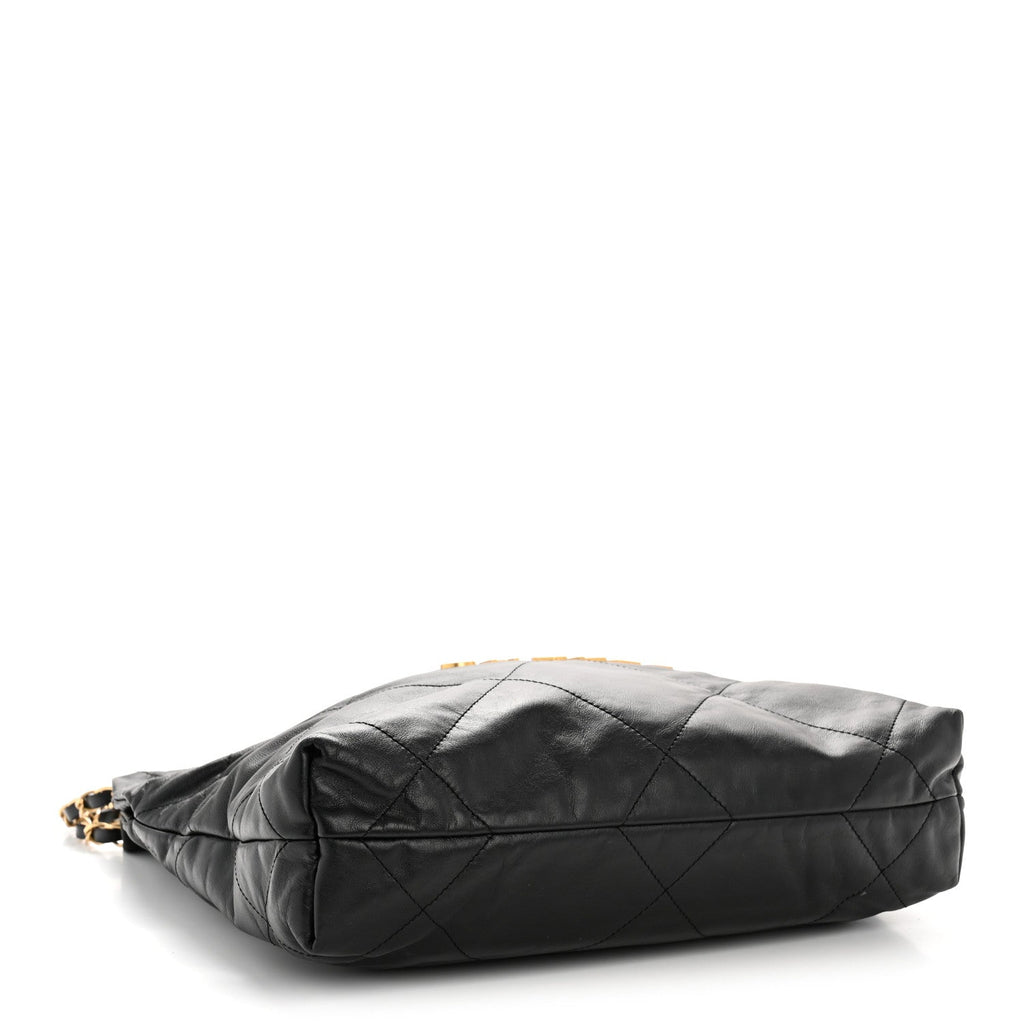 Chanel Shiny Calfskin Quilted Small Chanel 22 Black