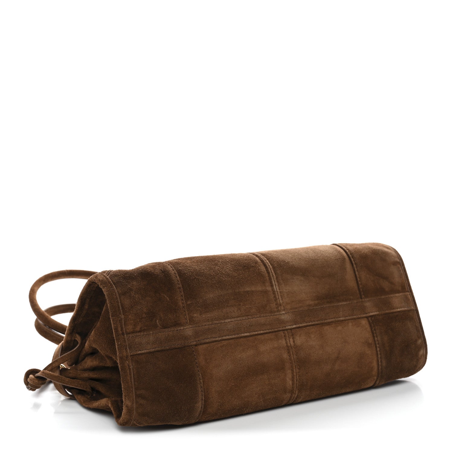 Prada Suede Triangle Medium Bonnie Shoulder Bag Cacao