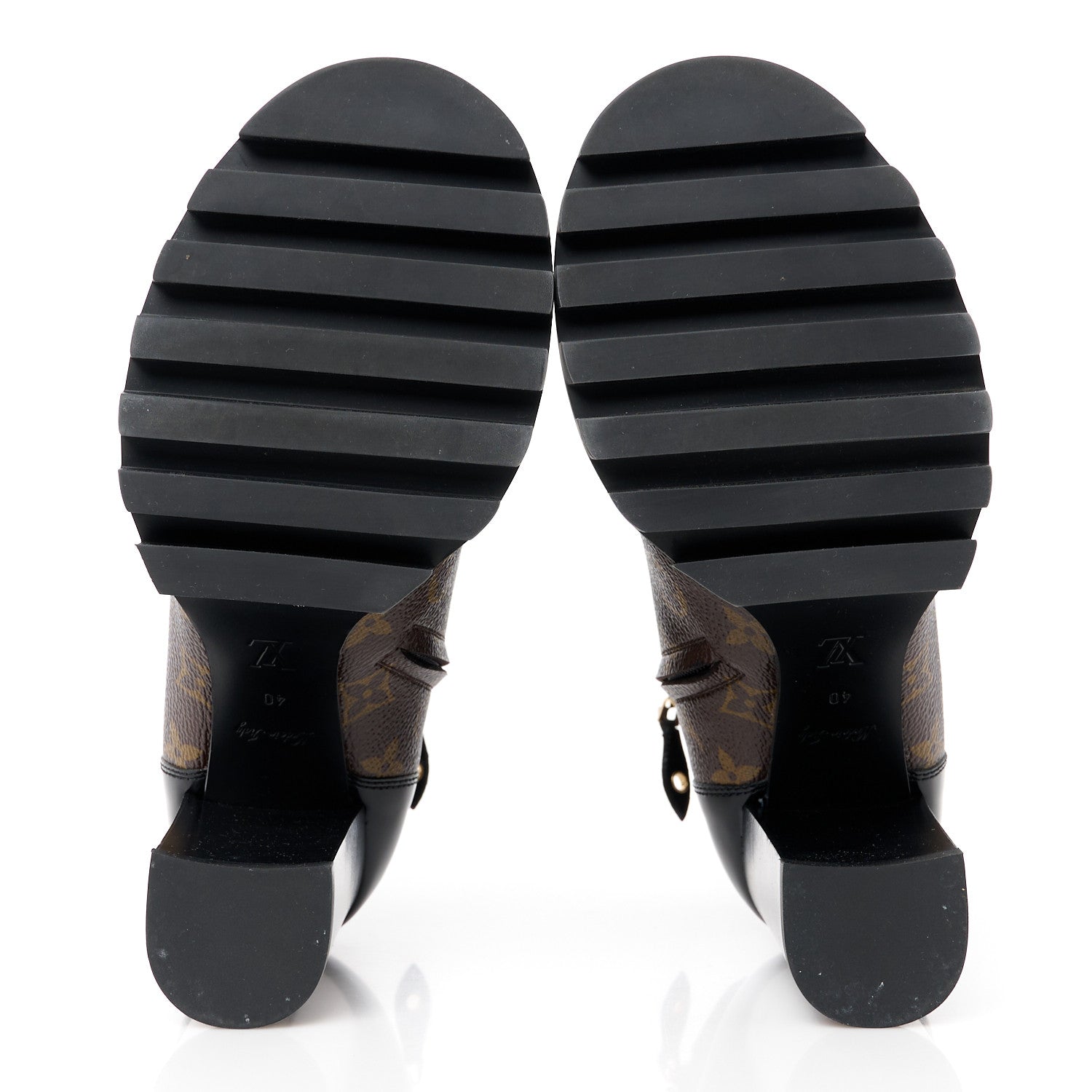 Louis Vuitton Patent Calfskin Monogram Star Trail Ankle Boots 40 Black