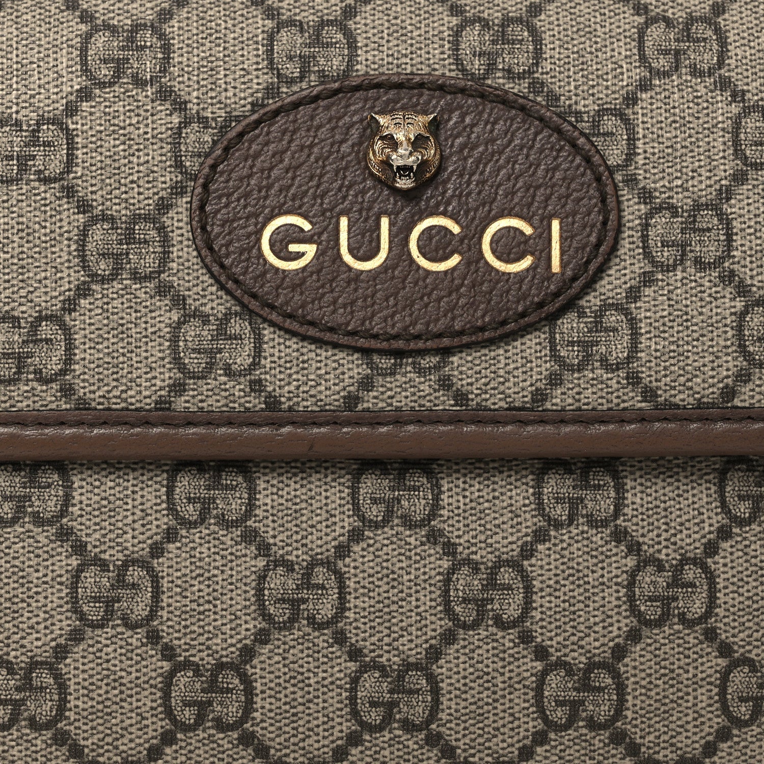 Gucci GG Supreme Monogram Neo Vintage Web Belt Bag Brown