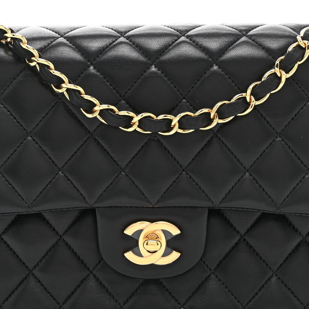 Chanel Lambskin Quilted Medium Double Flap Black