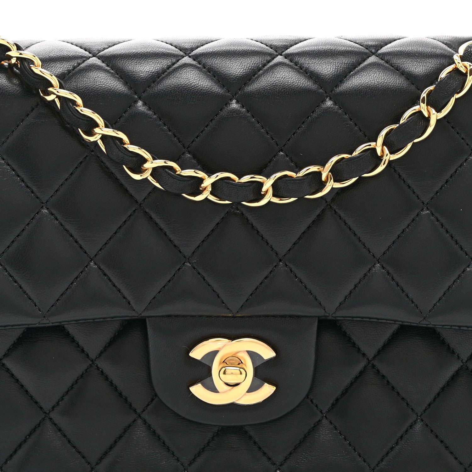 Chanel Lambskin Quilted Medium Double Flap Black