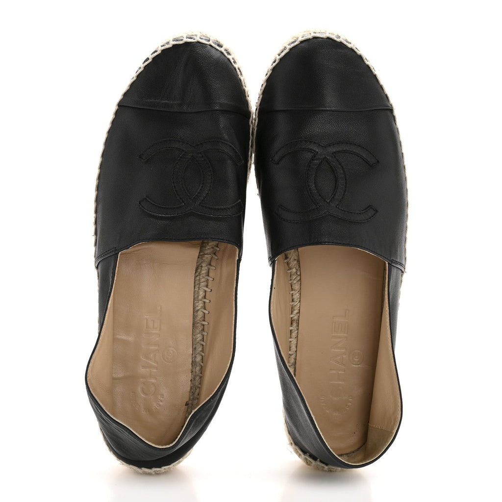 Lambskin CC Espadrilles 40 Black