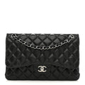 Chanel Lambskin Quilted Jumbo Double Flap Black