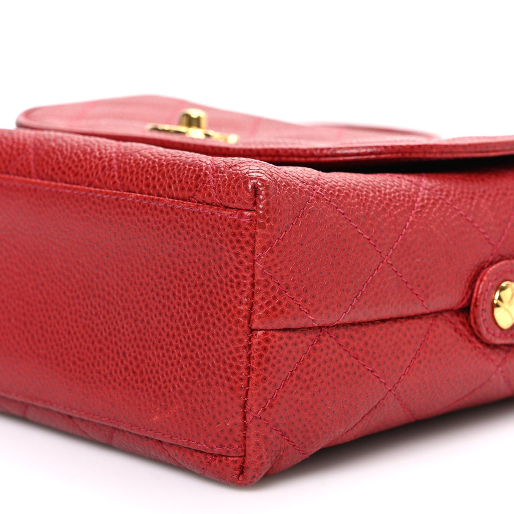 Chanel Caviar Quilted Shoulder Bag Red