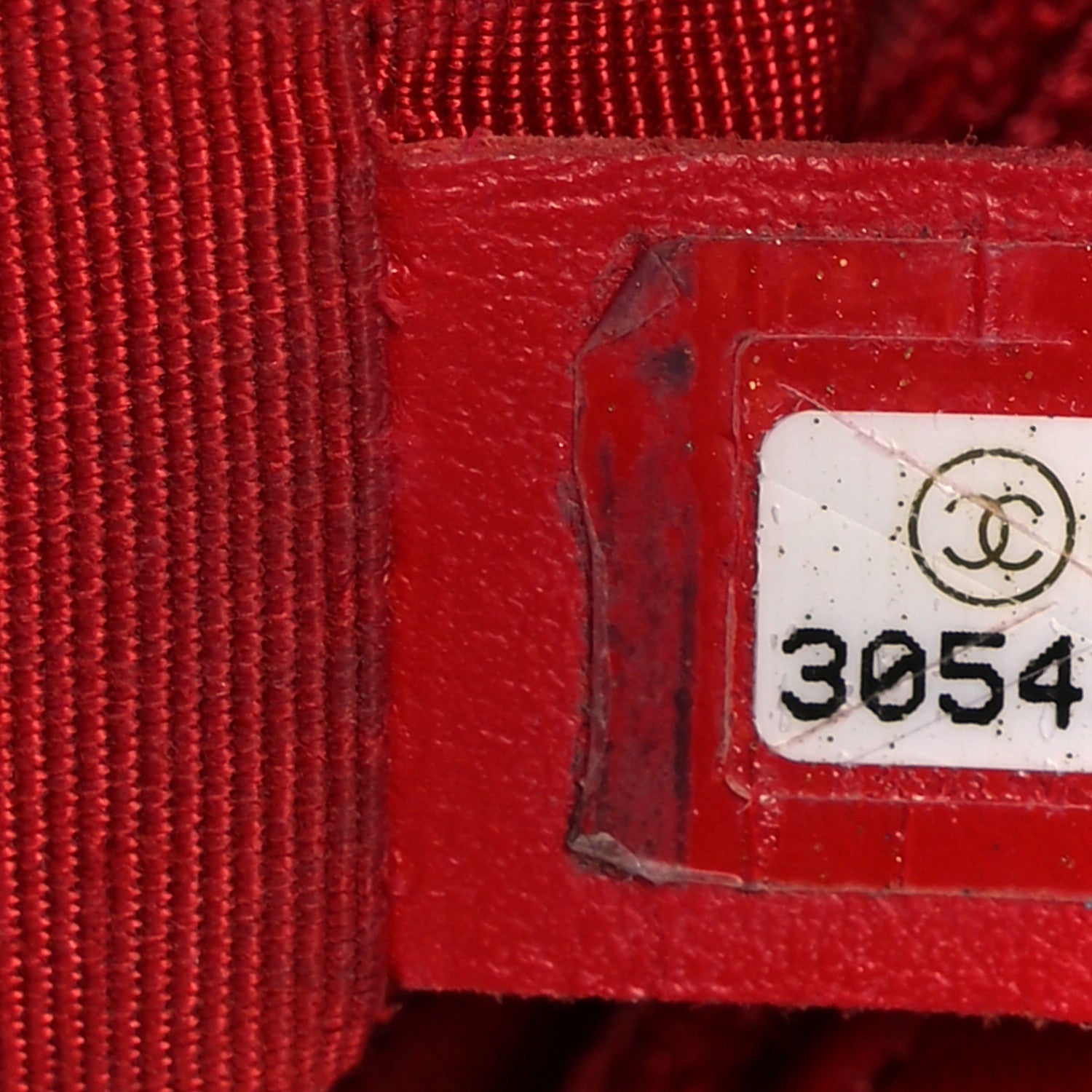 Chanel Lambskin Stitched Pearl Logo Top Handle Flap Red