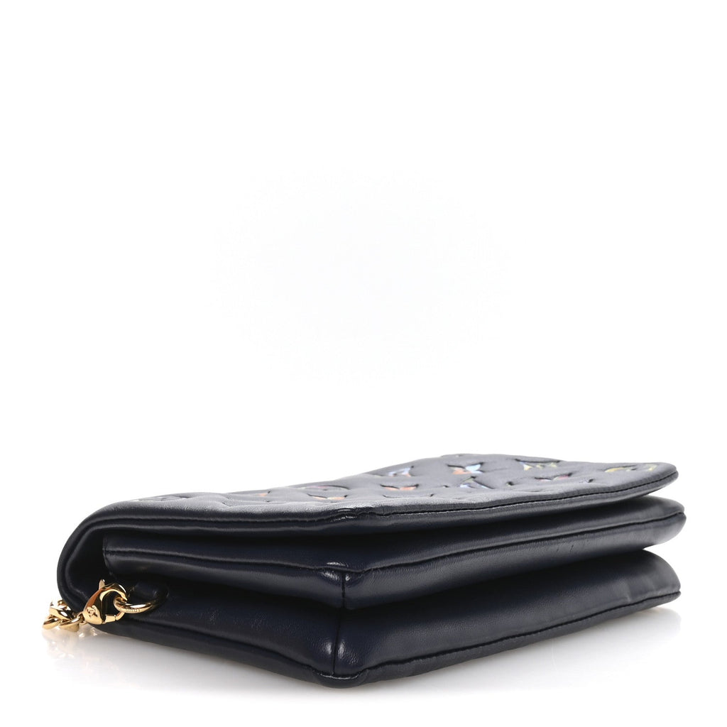Louis Vuitton Lambskin Embossed Monogram LV Garden Pochette Coussin Navy