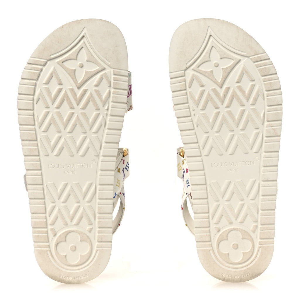Louis Vuitton LV X TM Monogram Multicolor Sunset Flat Sandals 37 White