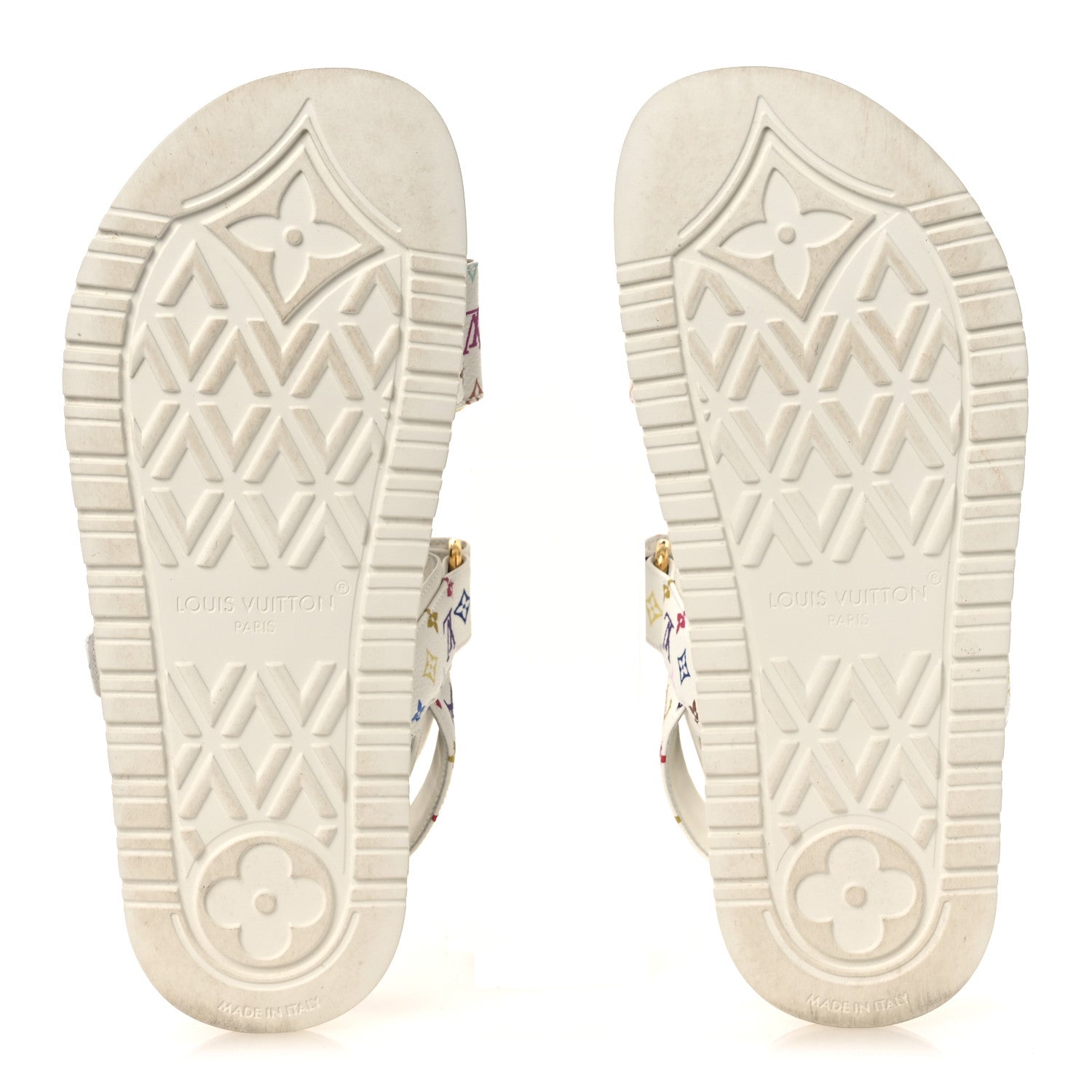 Louis Vuitton LV X TM Monogram Multicolor Sunset Flat Sandals 37 White
