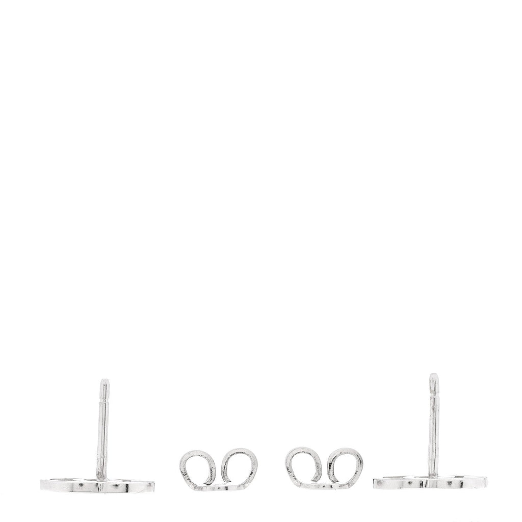 Gucci 18K White Gold Running G Stud Earrings