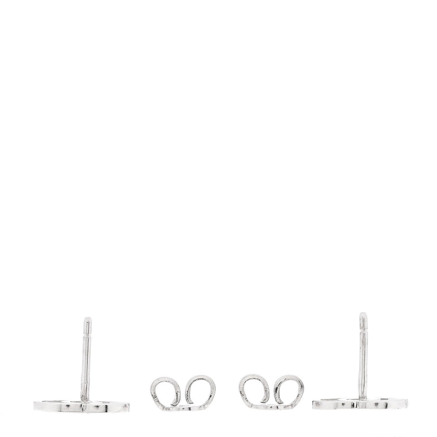 Gucci 18K White Gold Running G Stud Earrings