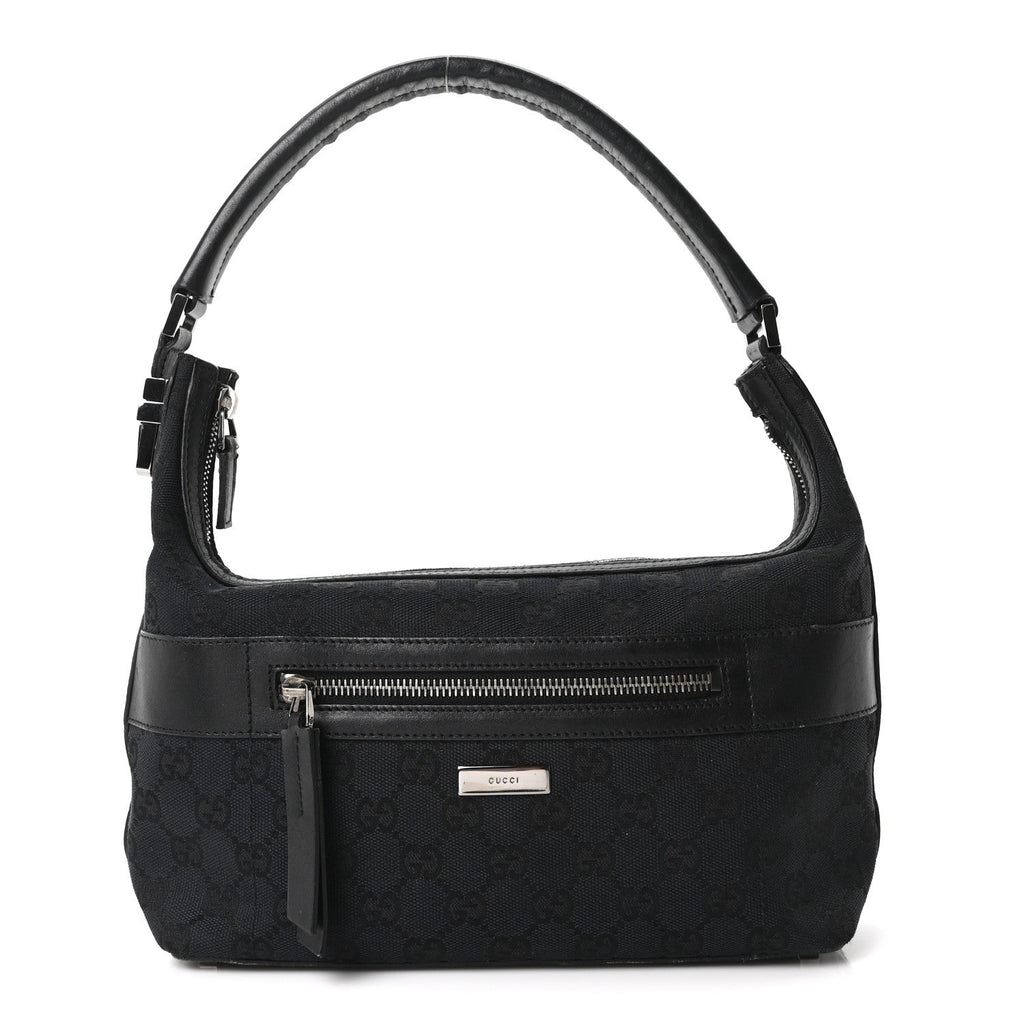 Gucci GG Canvas Monogram Shoulder Bag Black
