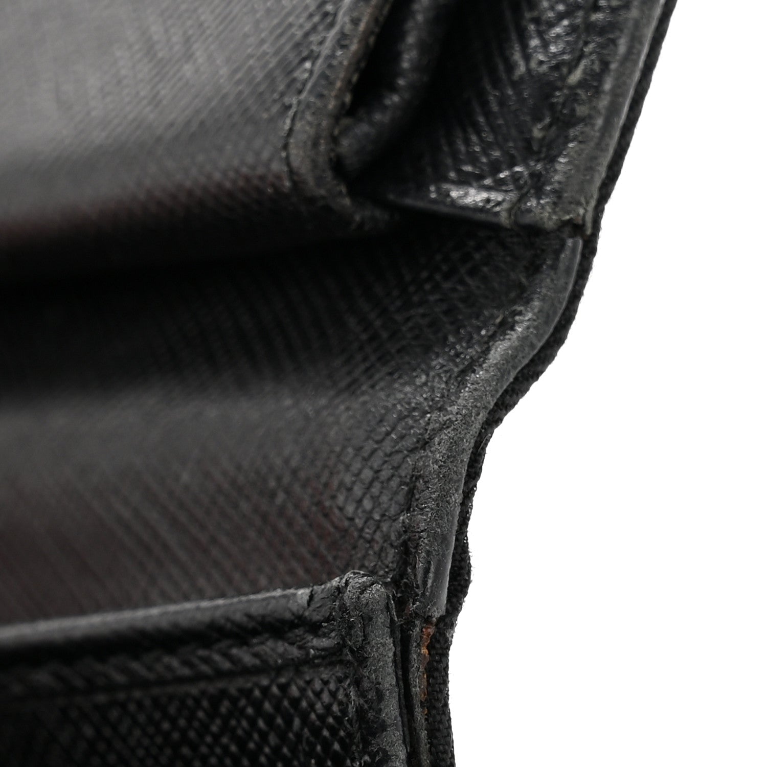 Prada Tessuto Nylon Tri-Fold Compact Wallet  Black
