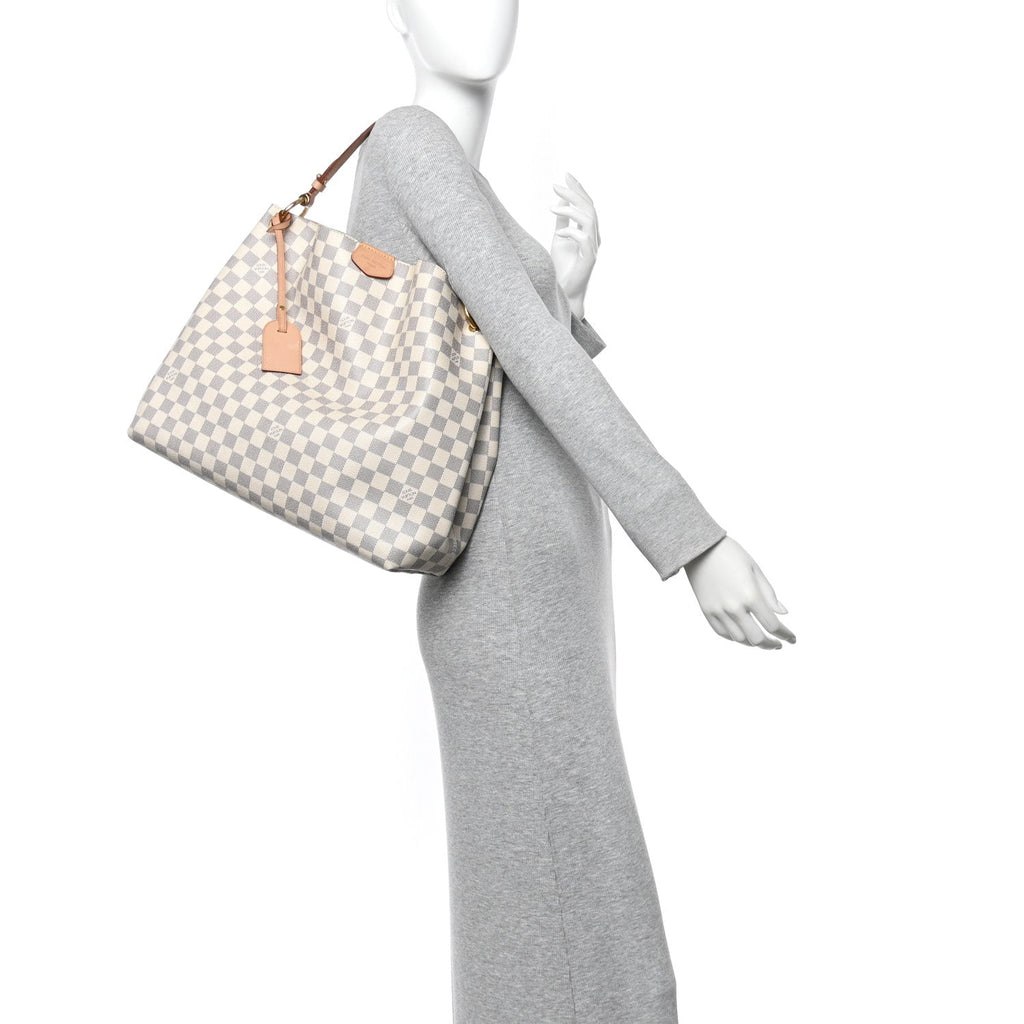 Louis Vuitton Damier Azur Graceful MM Rose Ballerine