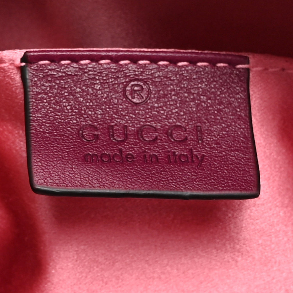 Gucci Velvet Matelasse GG Marmont Belt Bag 95 38 Fuchsia Violet Cyclamen