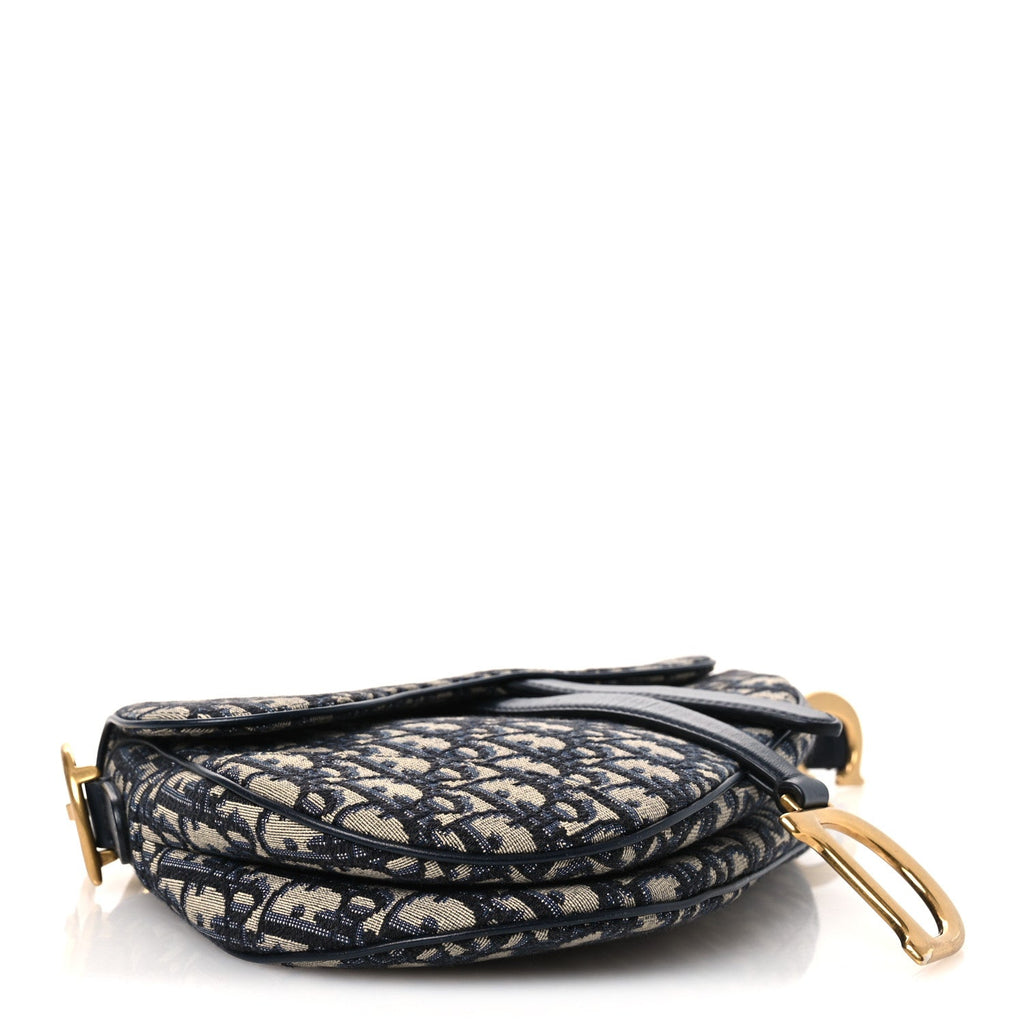 Christian Dior Oblique Saddle Bag Blue