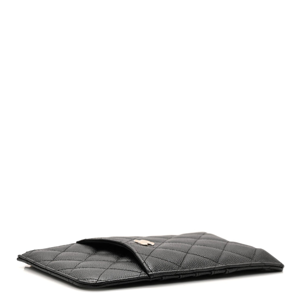 Caviar Quilted Classic iPhone Pouch Black