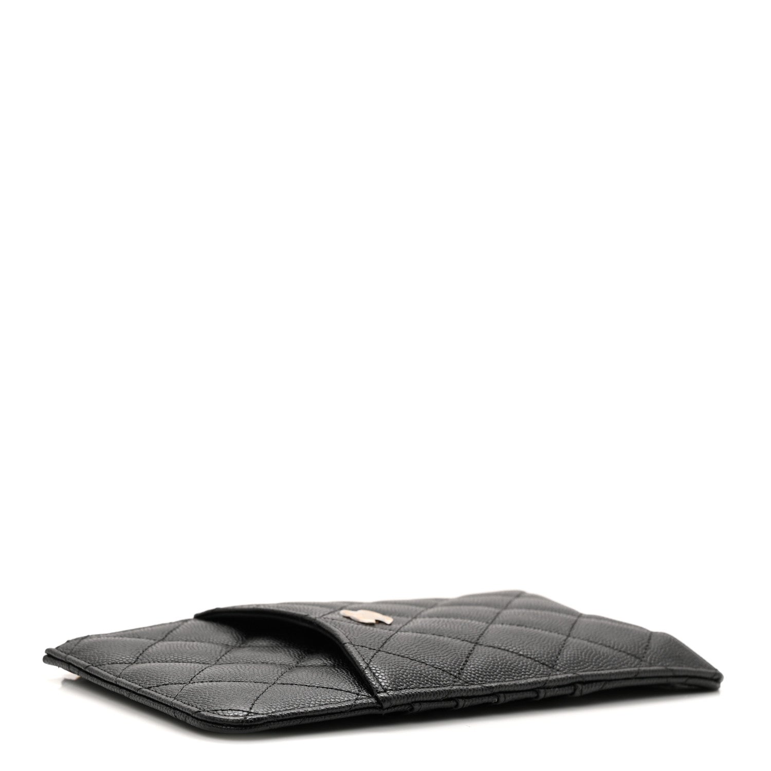 Caviar Quilted Classic iPhone Pouch Black
