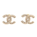 Crystal Timeless CC Earrings Light Gold