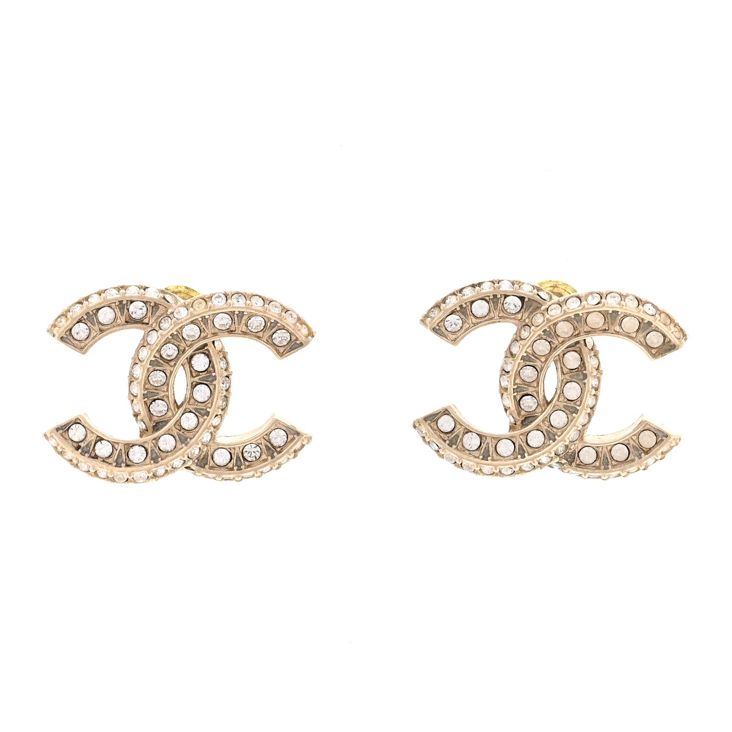 Crystal Timeless CC Earrings Light Gold