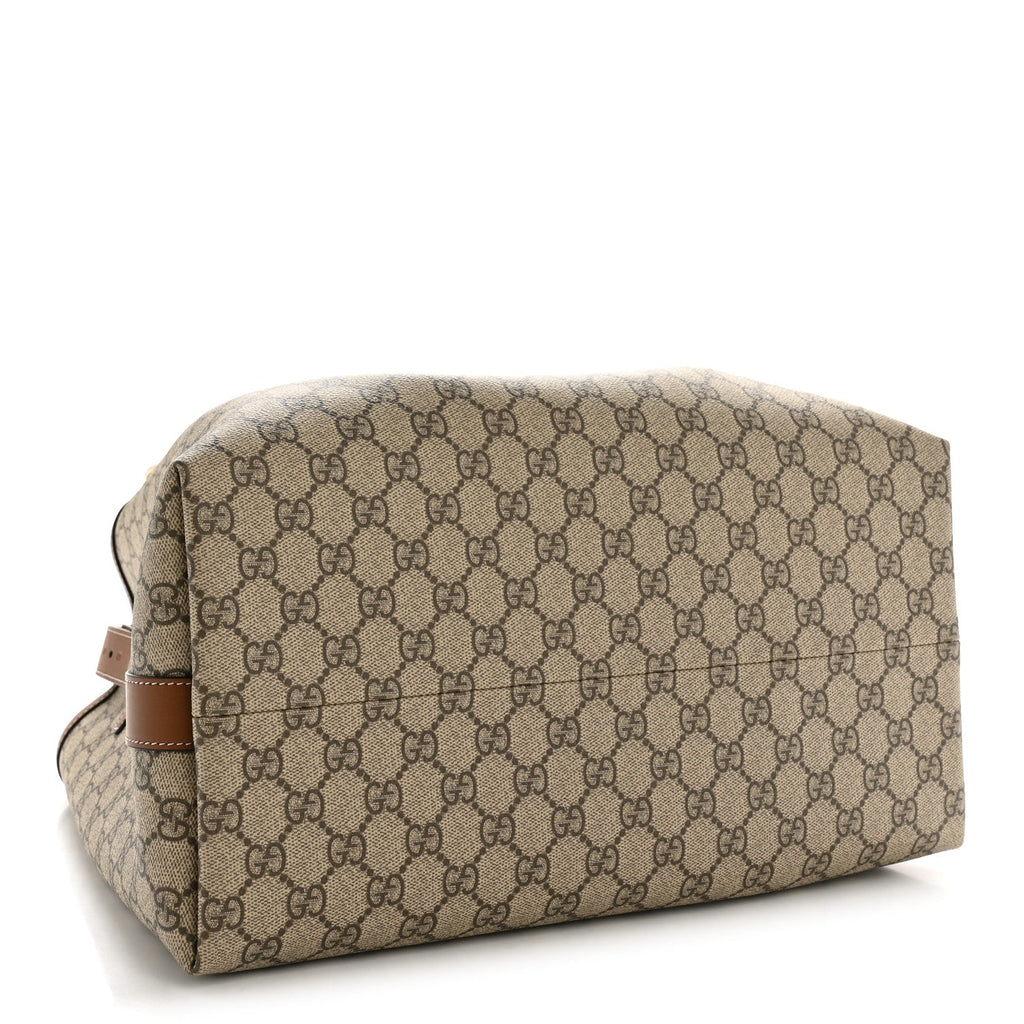 Gucci GG Icon Monogram Padlock Shoulder Bag Beige Dark Brown