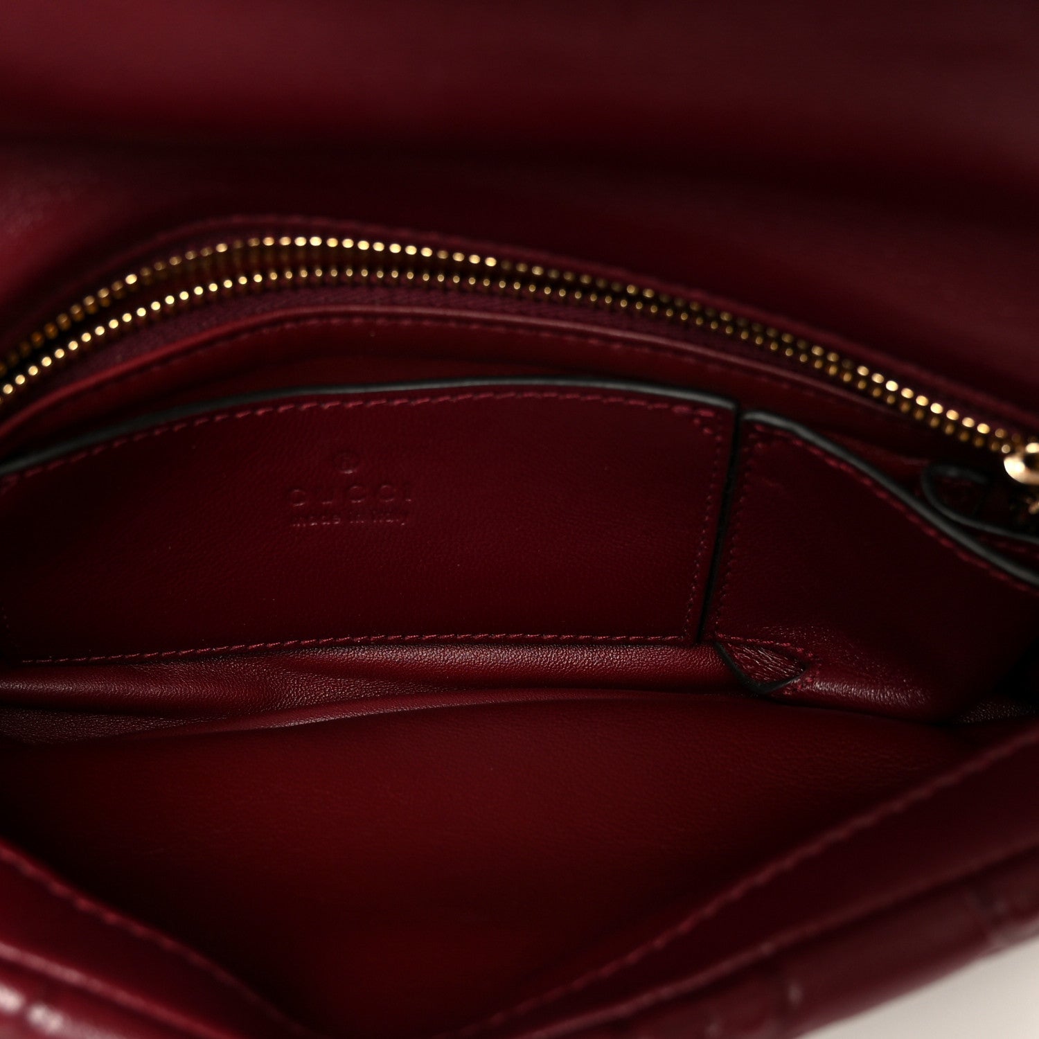 Gucci Lambskin Embossed Mini GG Milano Top Handle Shoulder Bag Rosso Ancora