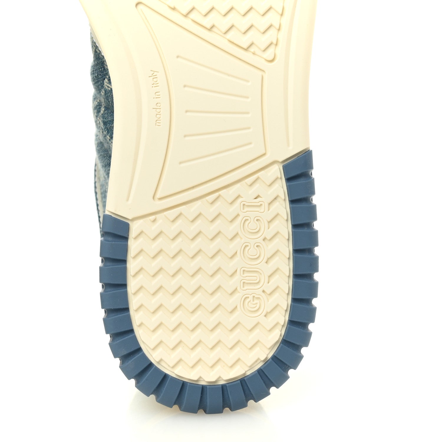 Gucci New Denim Delave GG Monogram Womens Re-Web Sneakers 40 Light Blue Royale