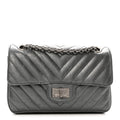 Chanel Metallic Aged Calfskin Chevron Quilted 2.55 Reissue Mini Flap Grey