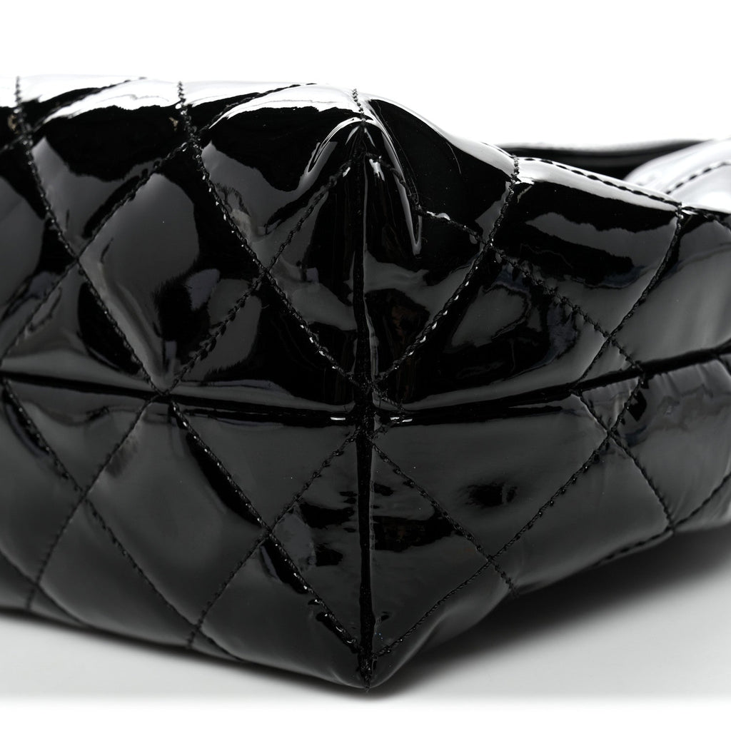 Chanel Patent Quilted Large Coco Shine Accordion Flap Black