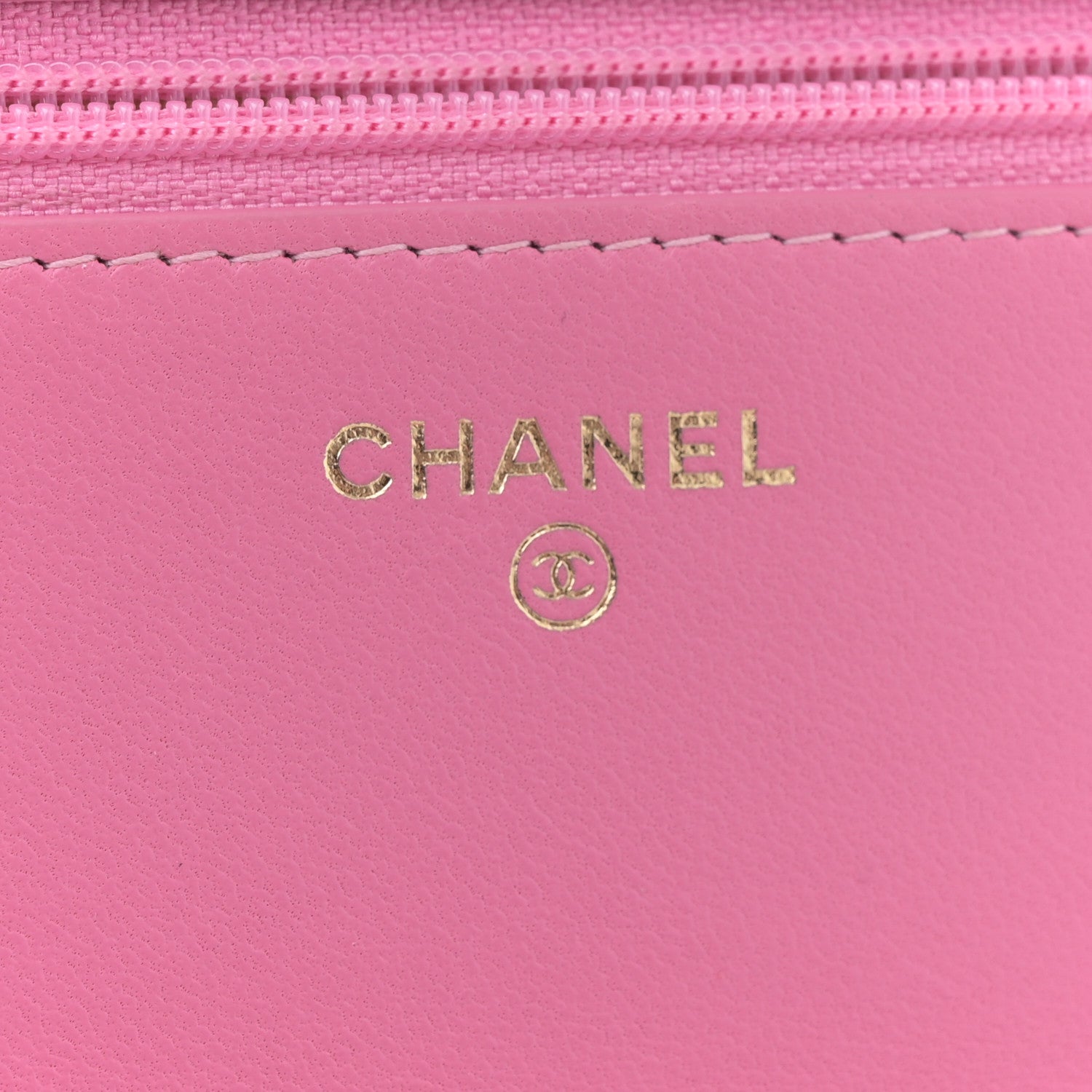 Chanel Lambskin Quilted CC Pearl Crush Wallet on Chain WOC Pink