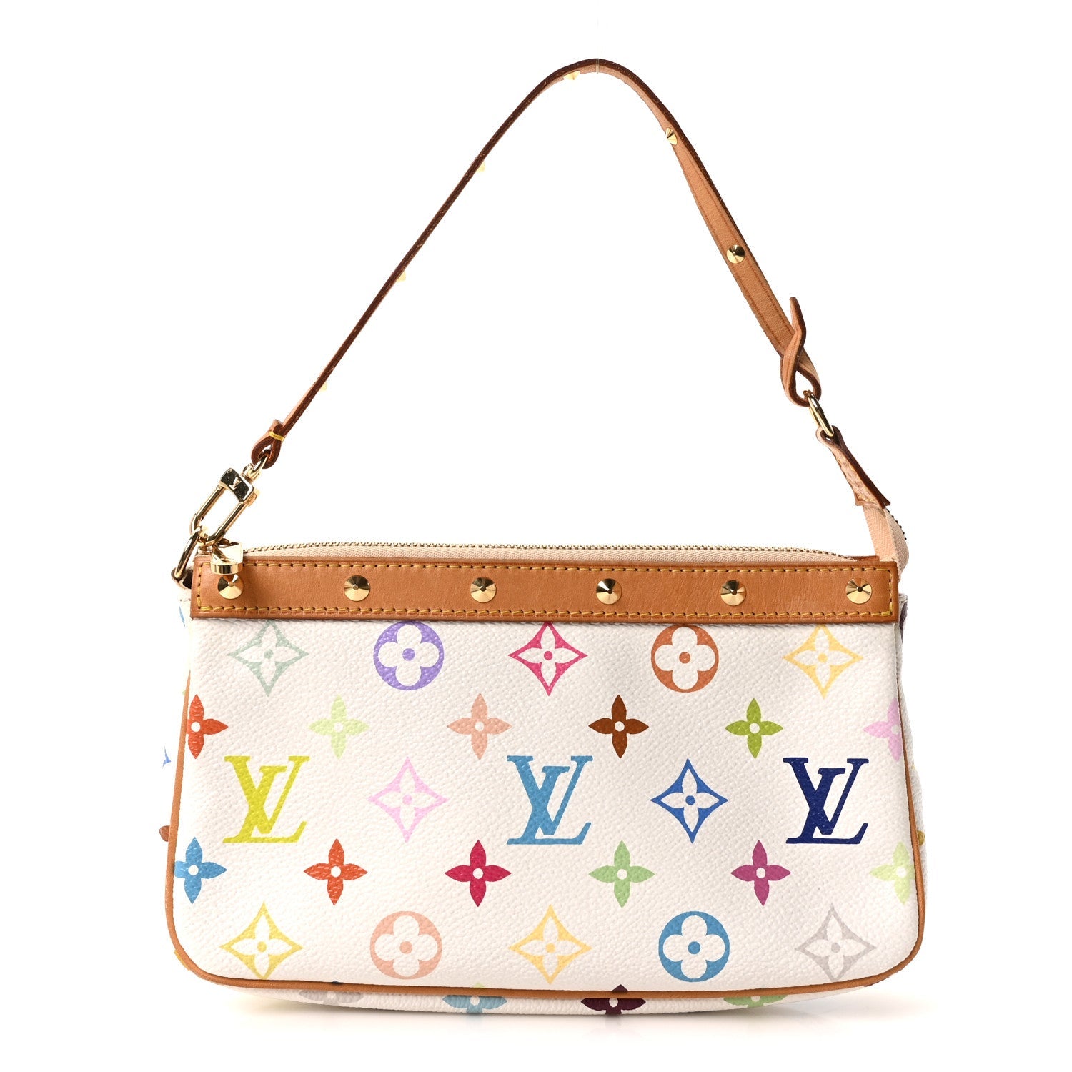 Louis Vuitton Monogram Multicolor Pochette Accessories White