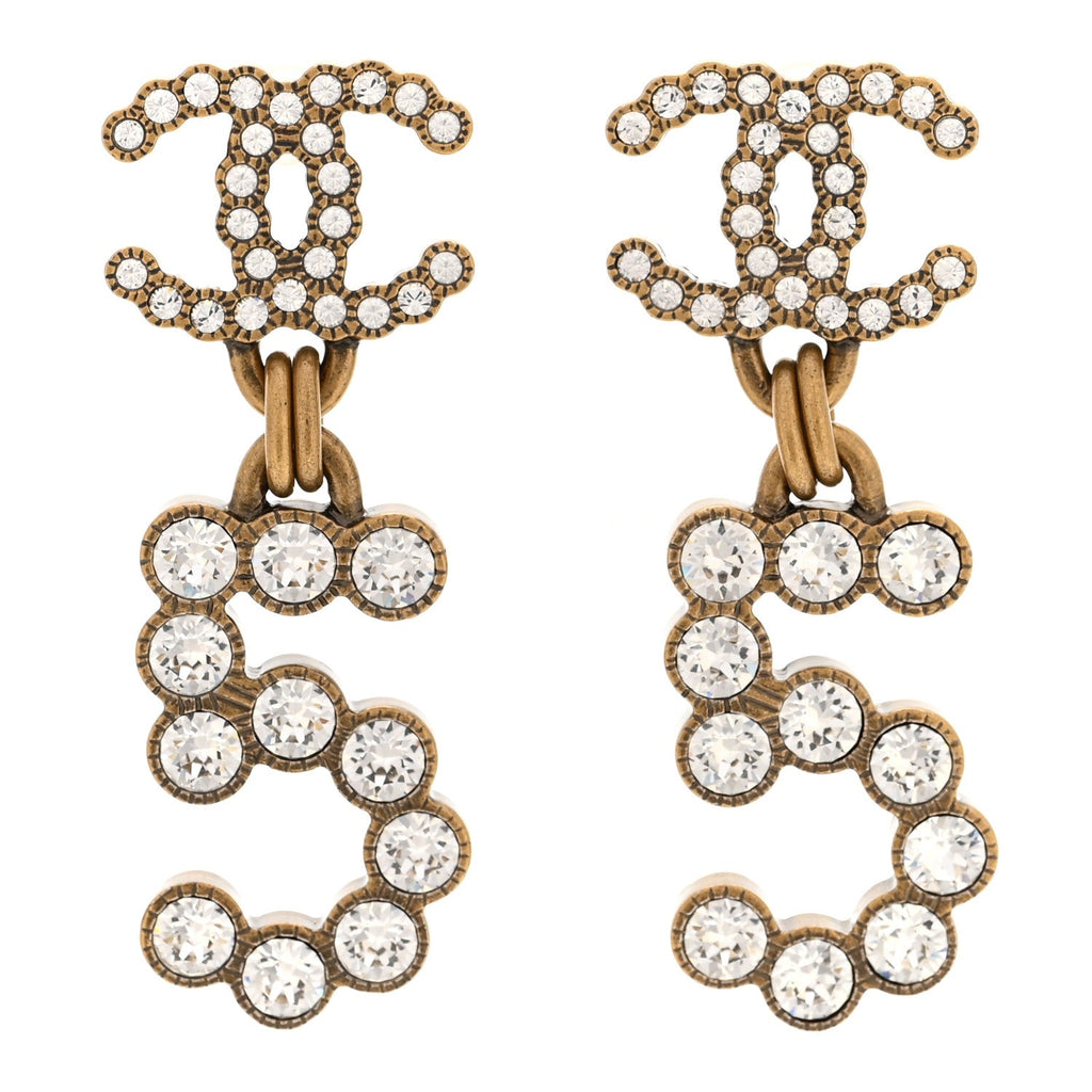 Metal Crystal City of Lights No 5 Drop Earrings Gold
