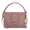 Christian Dior Lambskin Cannage Milly Mini Drawstring Bag Pink Peony