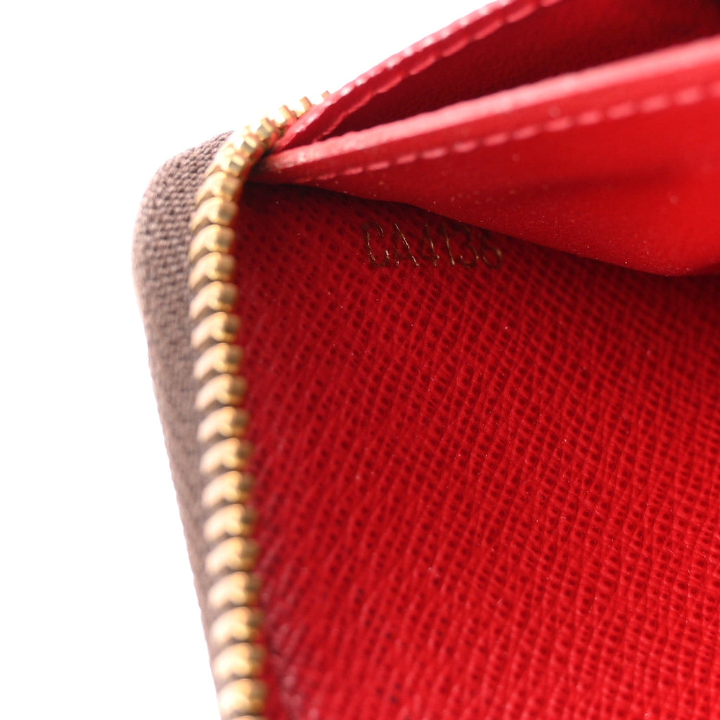 Louis Vuitton Damier Ebene Clemence Wallet Cherry