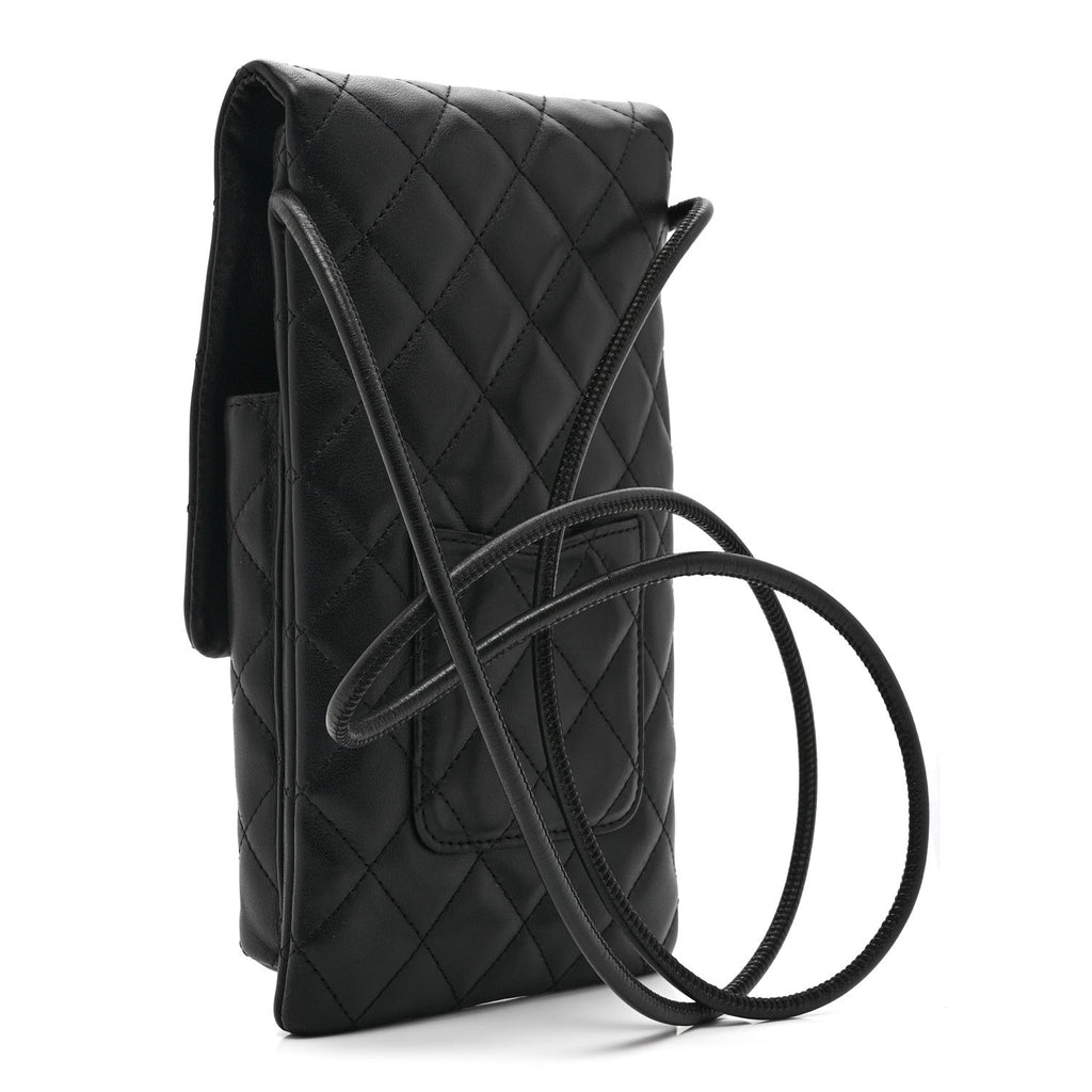 Chanel Calfskin Quilted Cambon Crossbody Messenger Black White