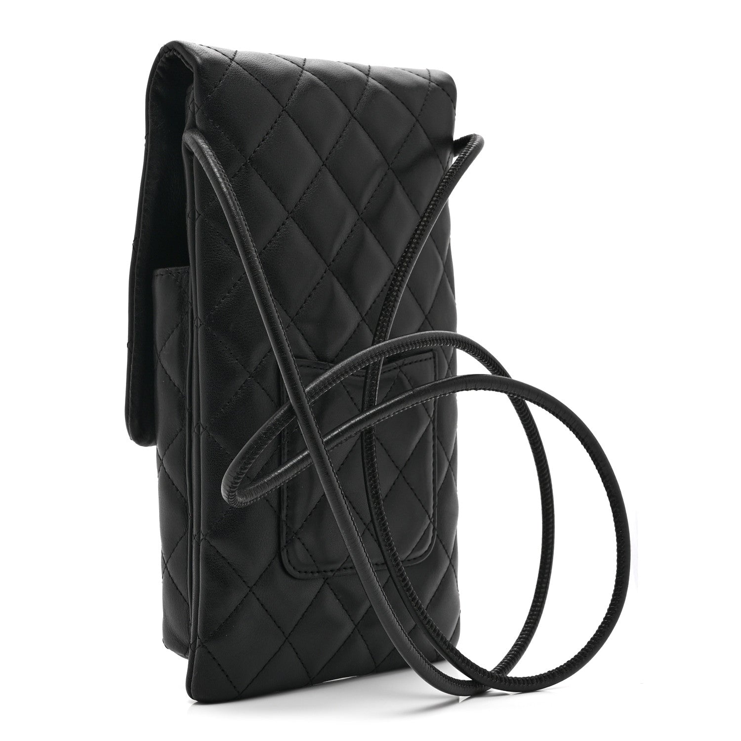 Chanel Calfskin Quilted Cambon Crossbody Messenger Black White