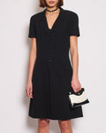 Chanel Vintage Runway 97/S Black, White CC Logo Slip Dress and Jacket Set with CC Chanel Button Size FR 42 (UK 14)