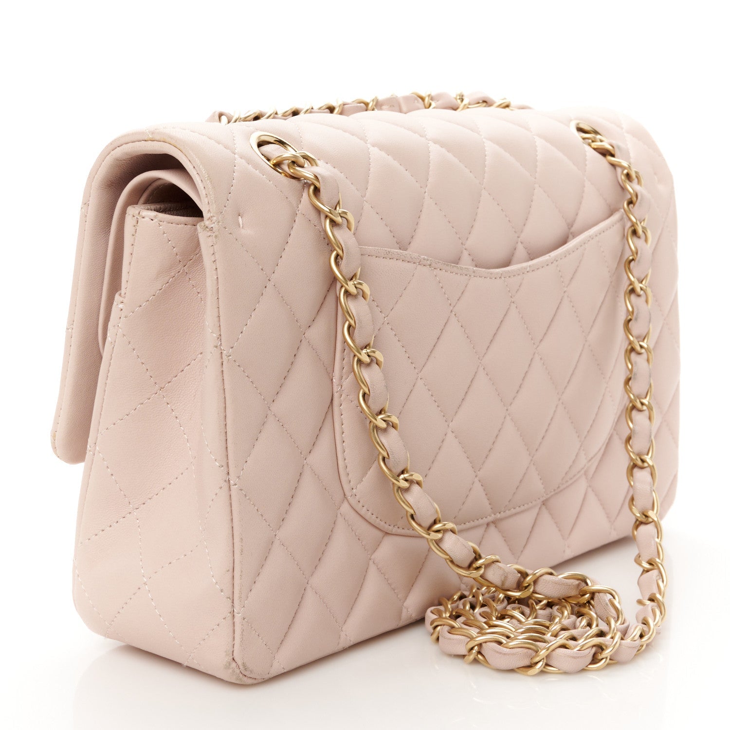 Chanel Lambskin Quilted Medium Double Flap Light Pink