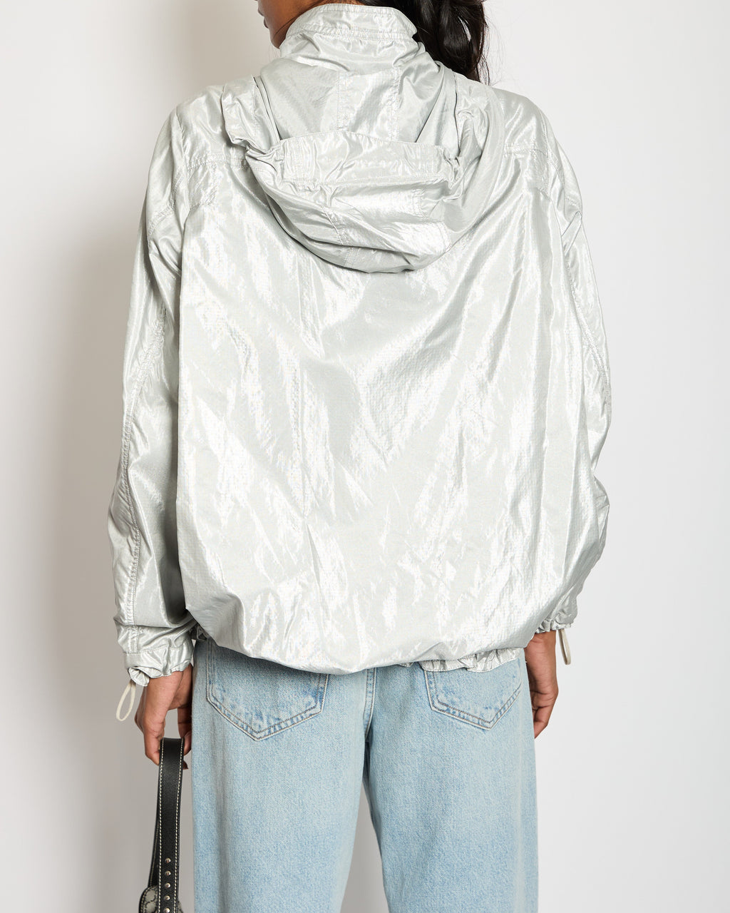 Chanel 16/S Silver Metallic Anorak Jacket Size FR 38 (UK 10)