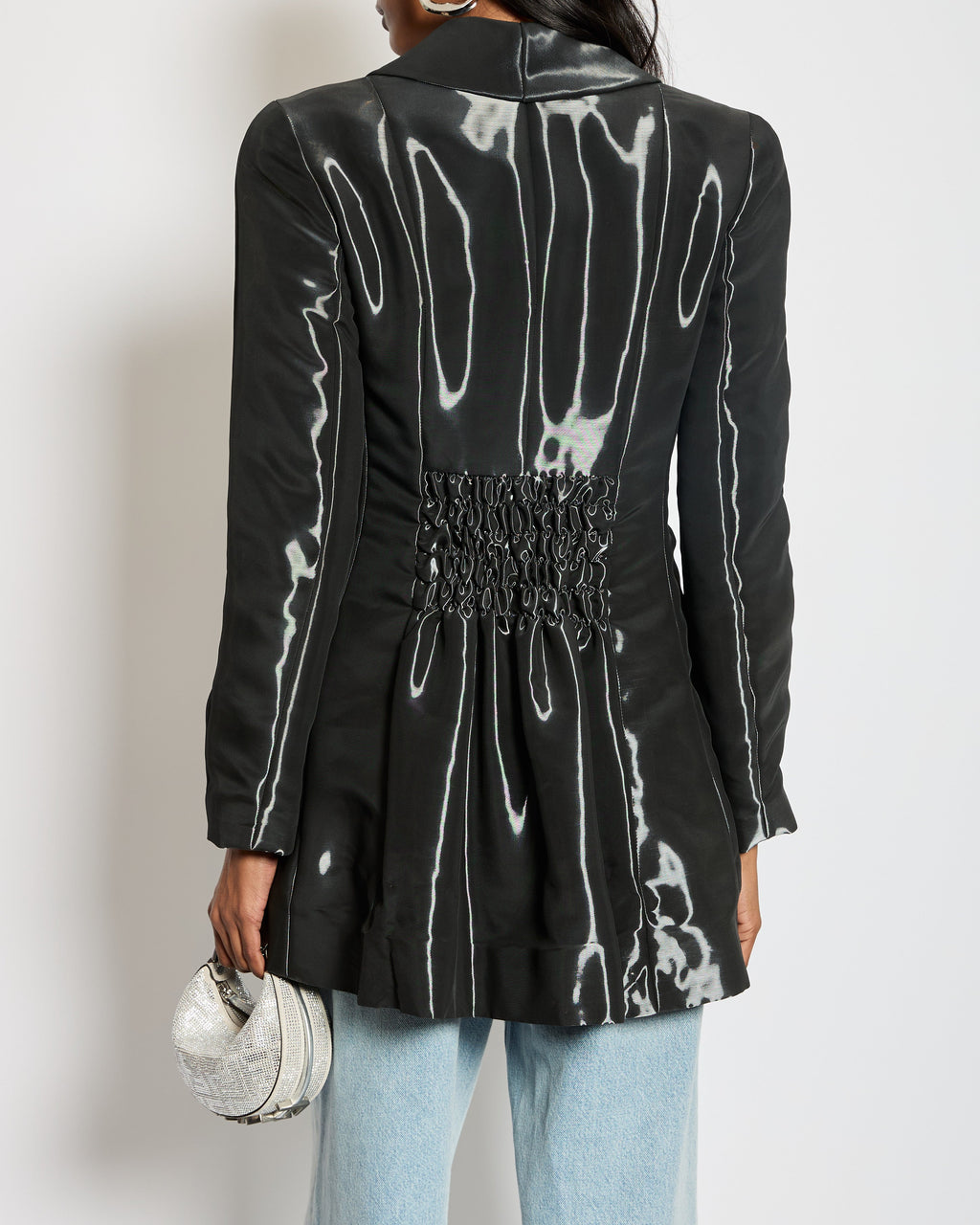Chanel 00/A Shine Effect Black Blazer Jacket With Black CC Button Detail FR 36 (UK 8)
